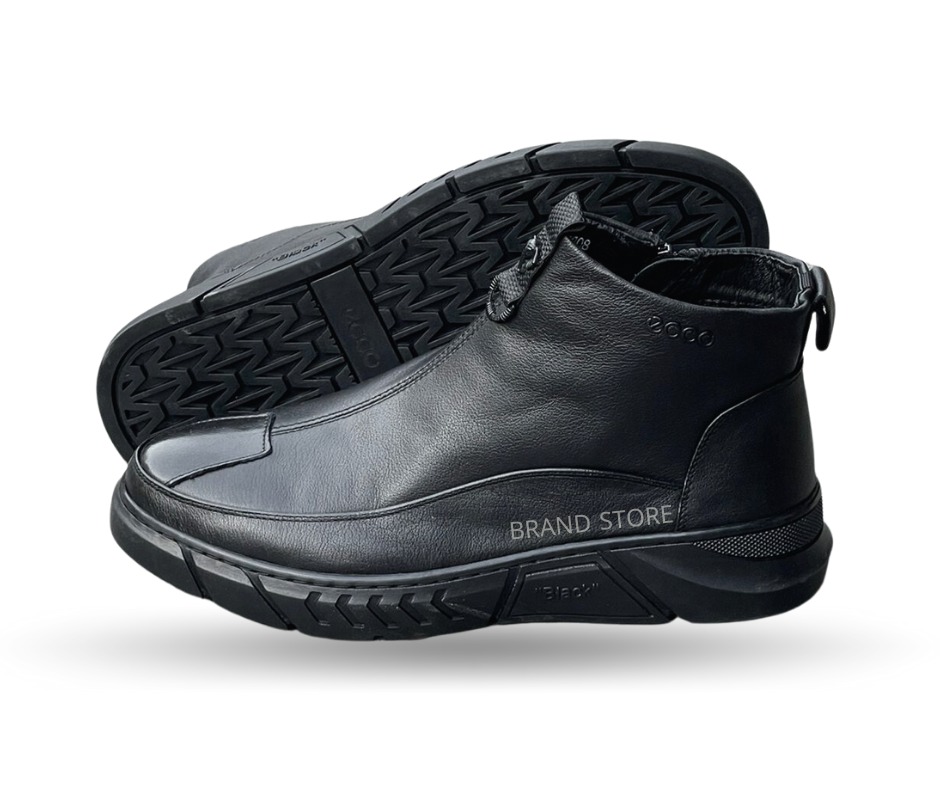 حذاء جلد طبيعي مقلوب ونعل رابر وفرش طبي (2)