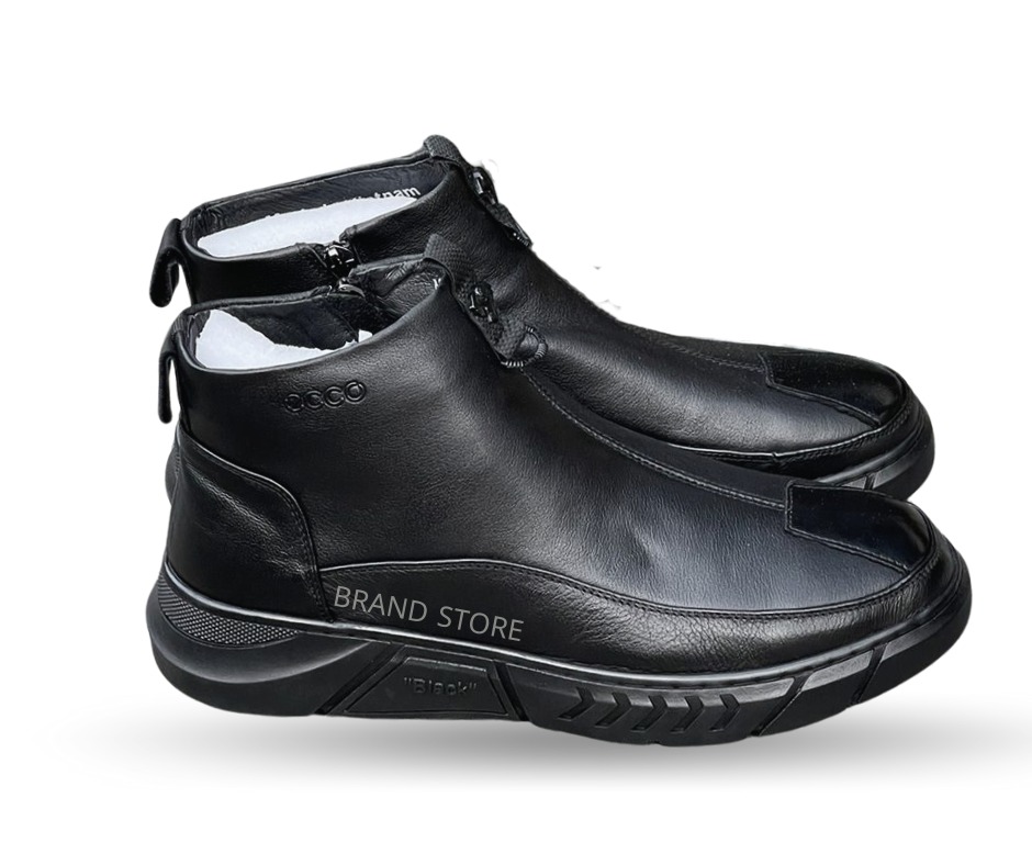 حذاء جلد طبيعي مقلوب ونعل رابر وفرش طبي (3)